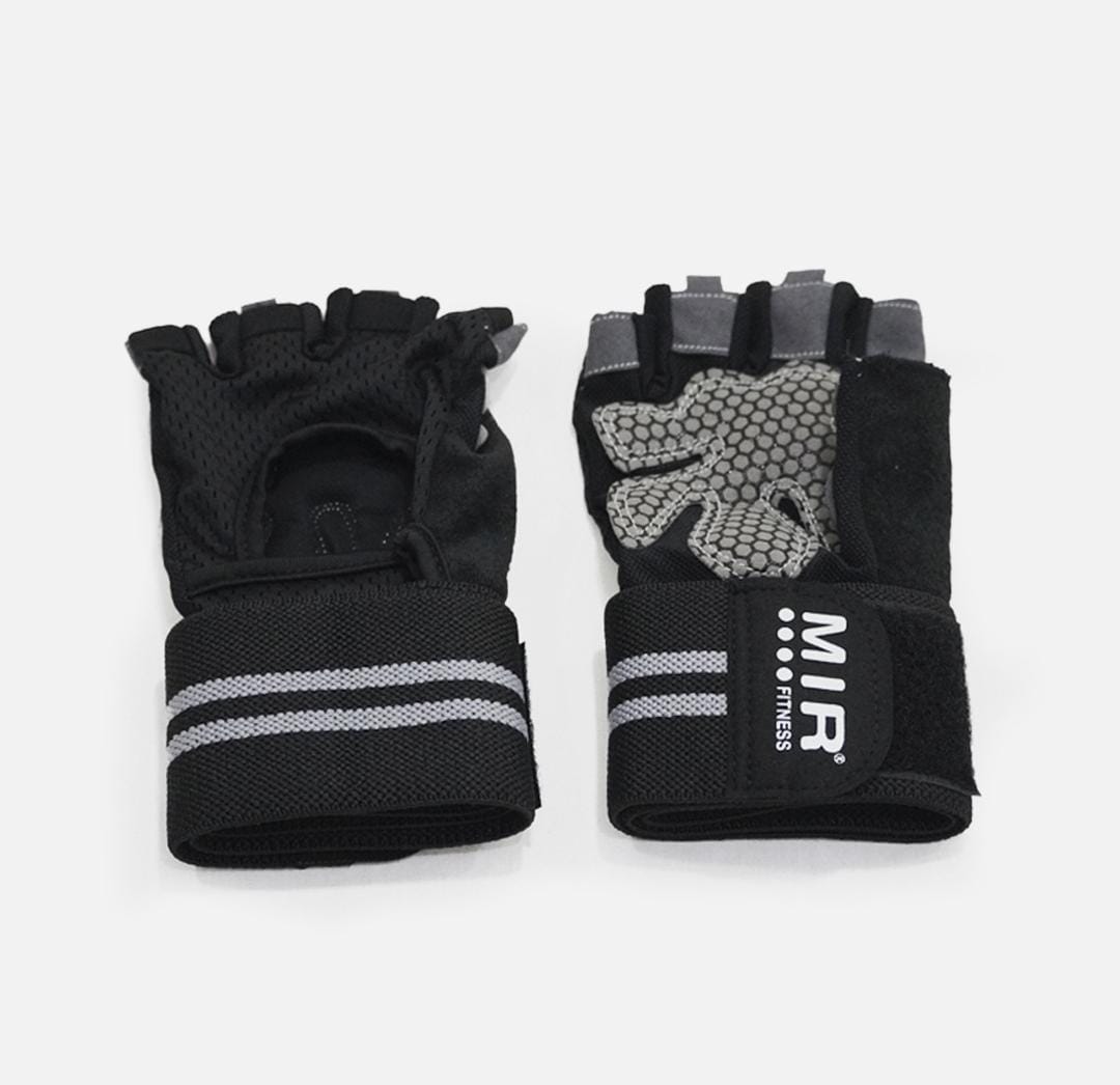 Par de guantes de fitness MIR -NEGRO-ROSA-CELESTE-FUCSIA