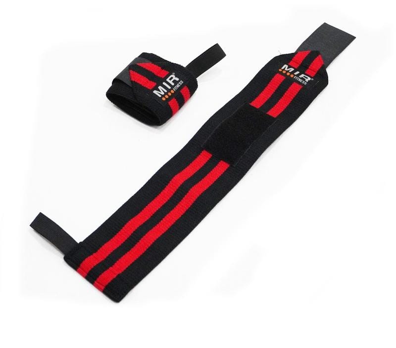 Par de muñequeras MIR elasticas - ROJA Y NEGRA -GRIS Y NEGRO