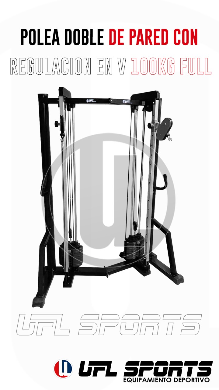 Polea Doble de Pared con Regulación en V 100kg FULL